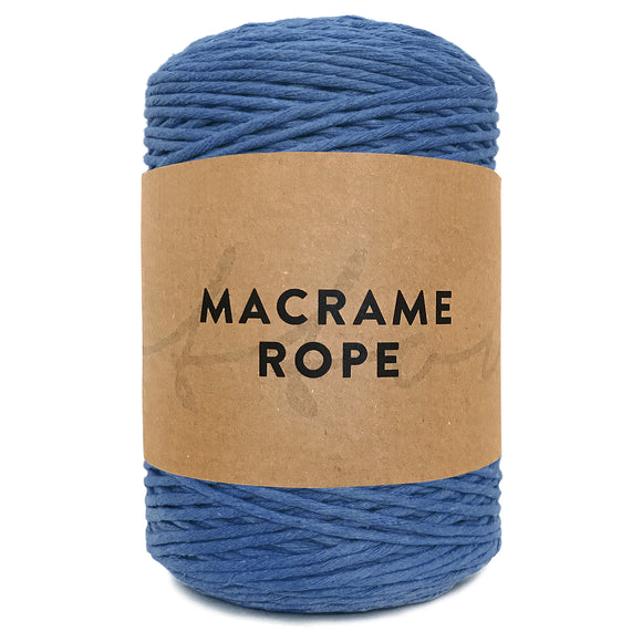 Jeans Blue 150m 5mm Premium Cotton Macrame Yarn 1kg Single Twist