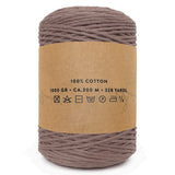 Light Brown 300m 3mm Premium Cotton Macrame Yarn 1kg Single Twist