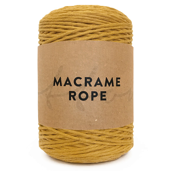 Mustard 300m 3mm Premium Cotton Macrame Yarn 1kg Single Twist