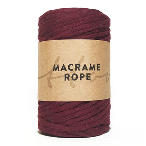 Bordeaux Red 45m 5mm Recycled Cotton Macrame Yarn 250g Single Twist