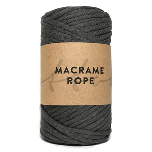 Dark Gray 45m 5mm Recycled Cotton Macrame Yarn 250g Single Twist