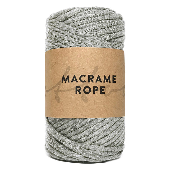 Light Gray 45m 5mm Recycled Cotton Macrame Yarn 250g Single Twist