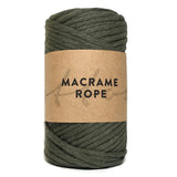 Kombu Green 45m 5mm Recycled Cotton Macrame Yarn 250g Single Twist