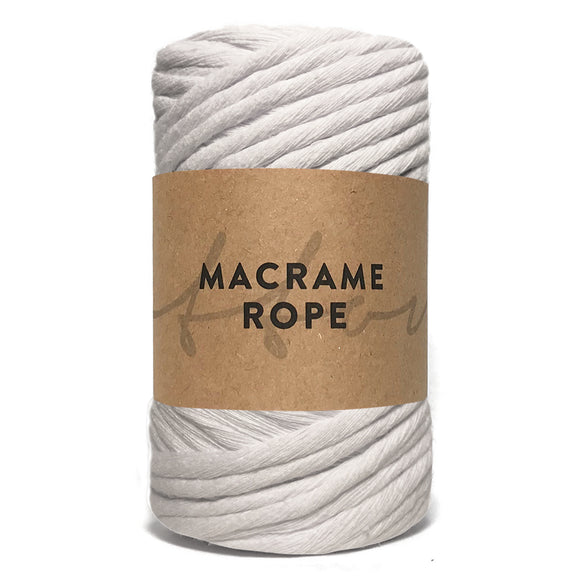 White 45m 5mm Recycled Cotton Macrame Yarn 250g Single Twist