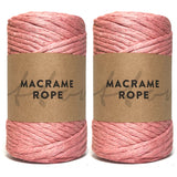 Peach 90m 5mm Recycled Cotton Macrame Yarn 500g Single Twist