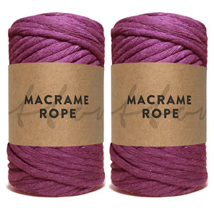 Magenta Haze 90m 5mm Recycled Cotton Macrame Yarn 500g Single Twist