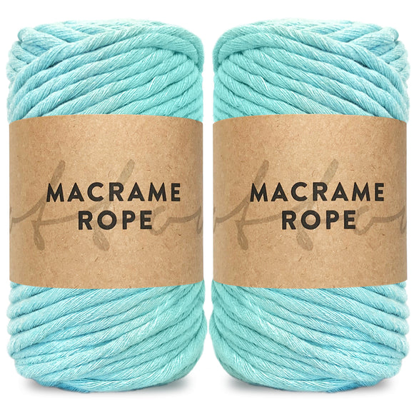 Mint 90m 5mm Recycled Cotton Macrame Yarn 500g Single Twist