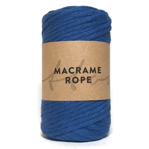 Indigo Blue 45m 5mm Recycled Cotton Macrame Yarn 250g Single Twist