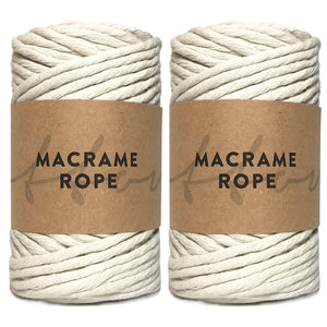 Natural 90m 5mm Recycled Cotton Macrame Yarn 500g Single Twist