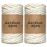 Natural 90m 5mm Recycled Cotton Macrame Yarn 500g Single Twist