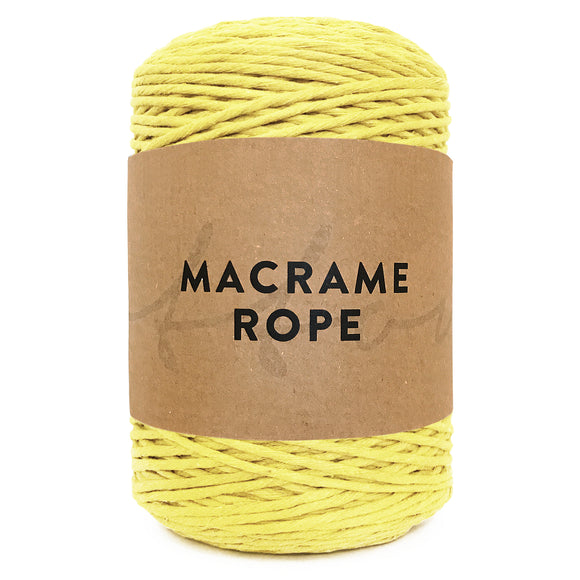 Yellow 150m 5mm Premium Cotton Macrame Yarn 1kg Single Twist